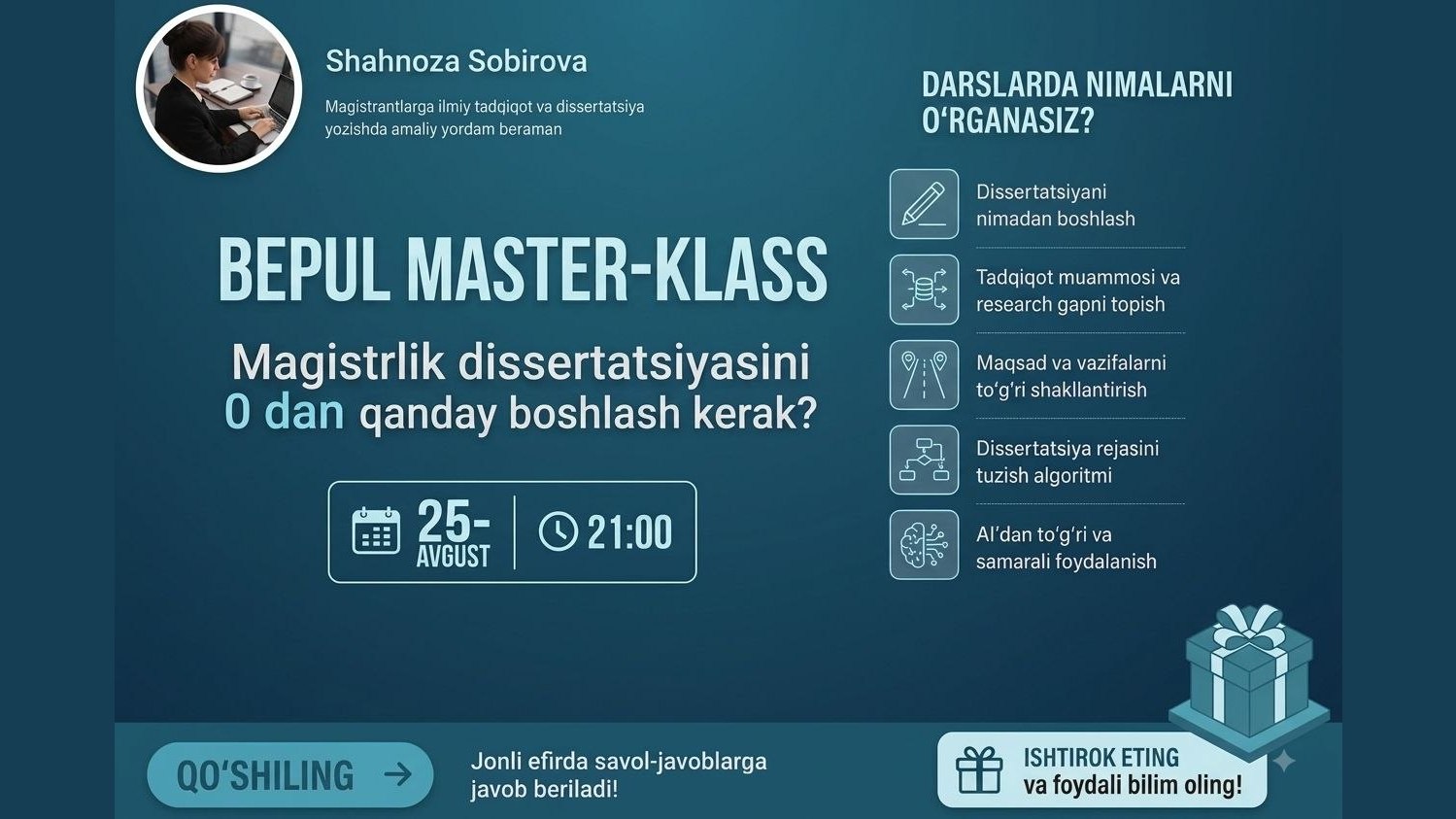 Shahnoza Sobirova | PhD in process